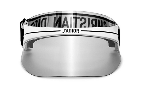 DIOR Club 1 Visor Hat - Black with Metallic Silver Mirror Brim