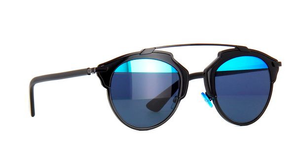 DIOR SO REAL BLACK WITH GRAY & BLUE MIRROR LENS -  - Sunglasses - Sunglass Trend - 4