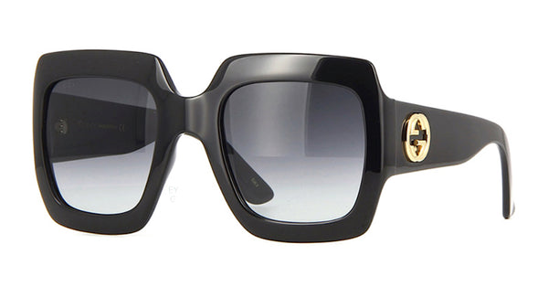 GUCCI gg0053s 001 Womens Large Black Square Gucci Sunglasses