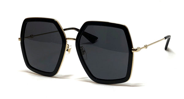 GUCCI GG0106S 001 Extra Large Black Metal Square Sunglasses