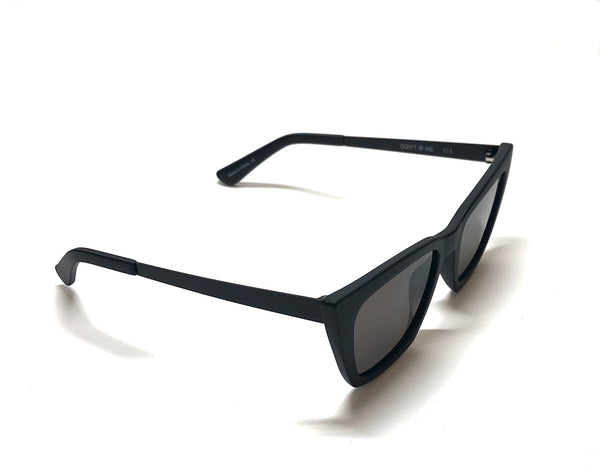 Black Quay Australia dont @ me sunglasses with gray smoke lenses, designed by Desi Perkins.