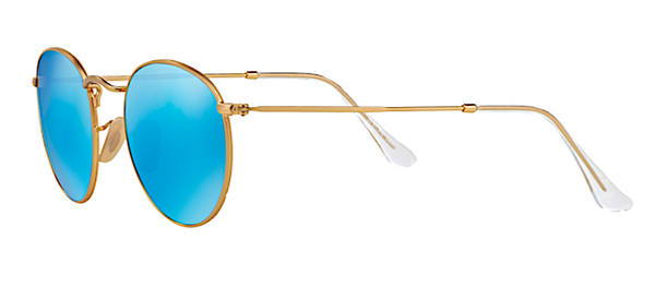 RAY BAN RB 3447 N GOLD WITH BLUE FLASH MIRROR LENS -  - Sunglasses - Sunglass Trend - 5