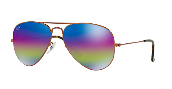 RAY BAN RB 3025 90192C PURPLE RAINBOW FLASH MIRROR LENS -  - Sunglasses - Sunglass Trend - 1
