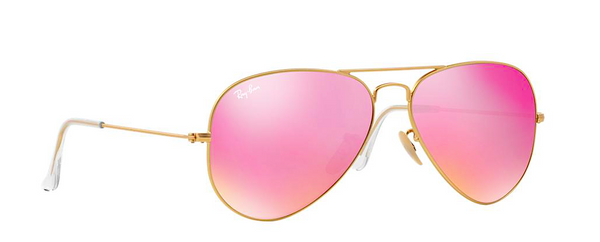 RAY BAN RB 3025 GOLD WITH PINK MIRROR LENS -  - Sunglasses - Sunglass Trend - 3