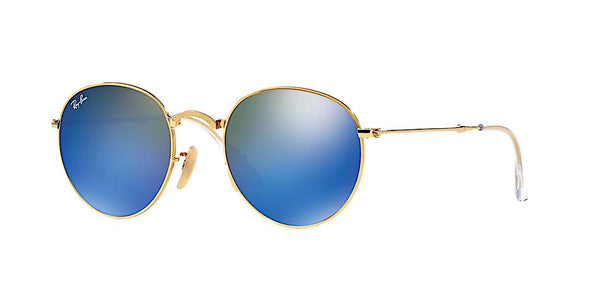 RAY BAN RB 3532 001/68 FOLDABLE GOLD WITH BLUE FLASH -  - Sunglasses - Sunglass Trend - 1