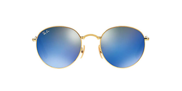 RAY BAN RB 3532 001/68 FOLDABLE GOLD WITH BLUE FLASH -  - Sunglasses - Sunglass Trend - 2