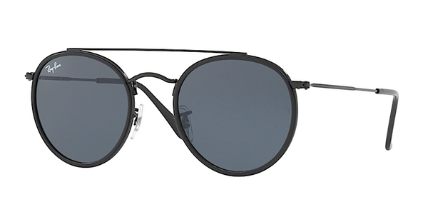 RAY-BAN RB 3647 N 002/R5 Black Double Bar Round Sunglasses