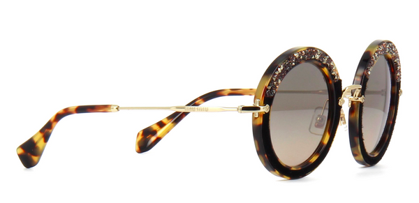 MIU MIU Limited Edition MU 08RS Light Havana with Hand Set Crystals -  - Sunglasses - Sunglass Trend - 4