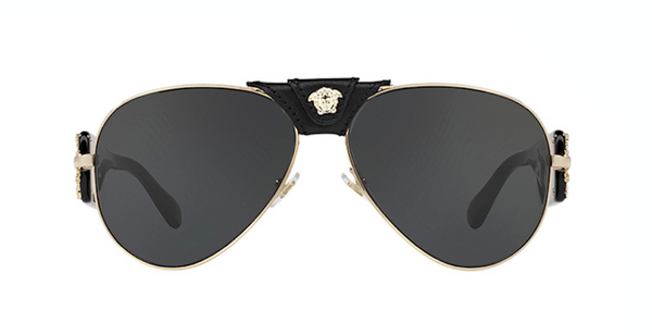VERSACE VE 2150-Q 1002/87 Gold Aviator Sunglasses