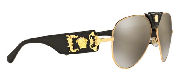VERSACE AVIATOR WITH GOLD MIRRORED LENS